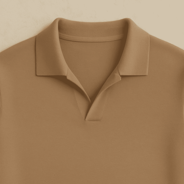 Men’s Toscana Knitted Long Sleeve Polo – Refined V-Neck Sweater Style with Classic Collar